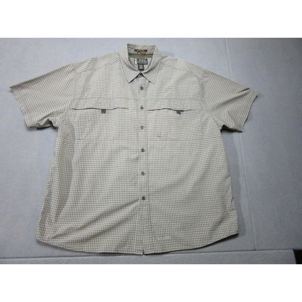 Eddie Bauer Shirt Mens 2XL Brown Plaid Legend McNary Vintage Fishing Vented